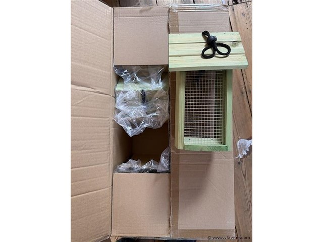 Vogelvoederhuisjes, groen, relaxdays, 12 stuks - afbeelding 1 van  2