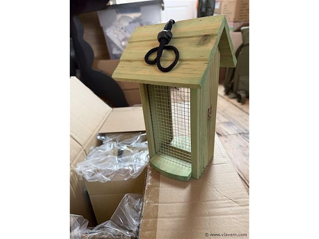Vogelvoederhuisjes, groen, relaxdays, 12 stuks - afbeelding 2 van  2