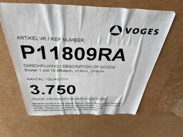 Voges p11809ra potblister (3750x) - afbeelding 2 van  2