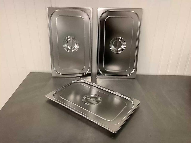 Vogue - rvs gastronorm deksel gn 1/1 (3x) (30x) - afbeelding 1 van  5