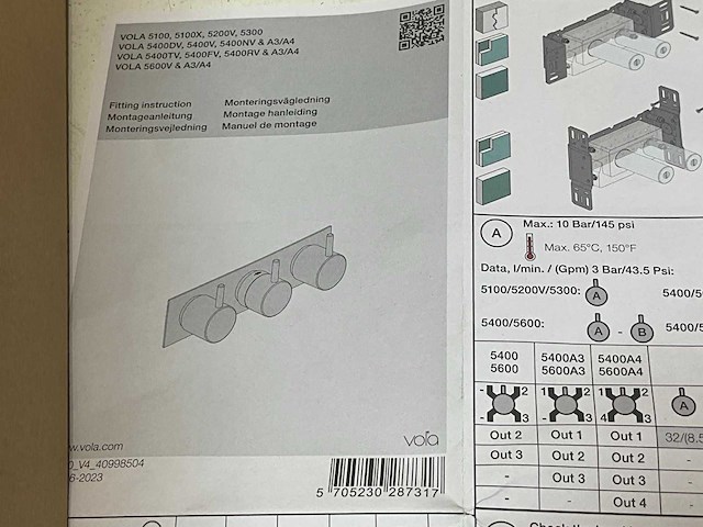 Vola 5201-64 inbouwthermostaatkraan - afbeelding 3 van  6