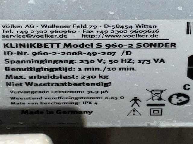 Völker s-960-2 ziekenhuisbed - afbeelding 8 van  8