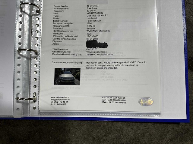 Volkswagen golf iii 2.8 vr6 174pk 1994, 80-dt-nl - afbeelding 44 van  56
