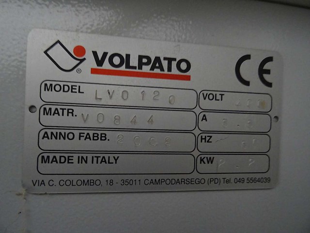 Volpato - 2008 - lvo120 - bandschuurmachine - afbeelding 5 van  6