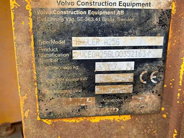 Volvo - 2020 - a25g dumper 6x6 ce - overige grondverzetapparatuur - afbeelding 10 van  12