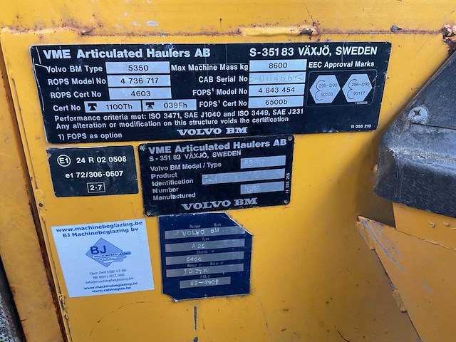 Volvo - bm a25 - 6x6 - dumper - afbeelding 10 van  18