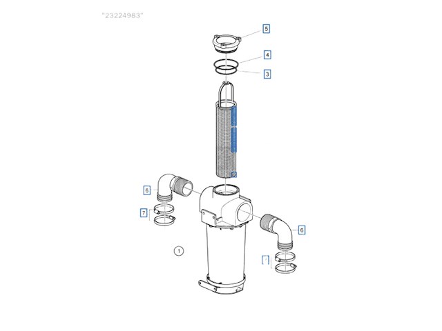 Volvo penta 2.5 inch seawater strainer | filter kit - 23224983 - afbeelding 1 van  10