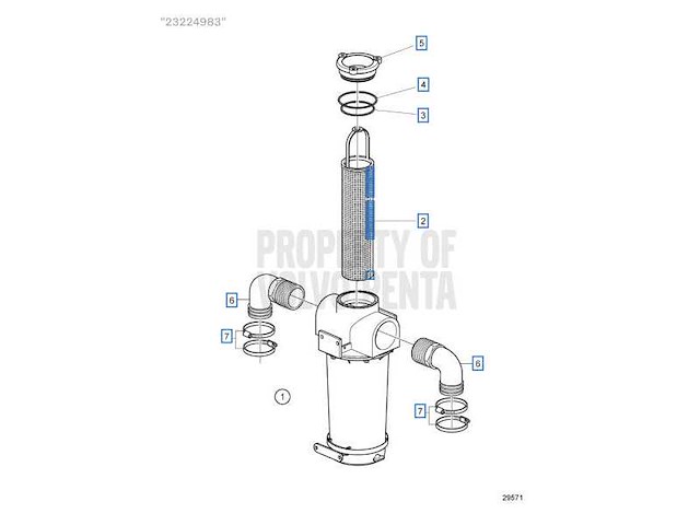 Volvo penta 2.5 inch seawater strainer | filter kit - 23224983 - afbeelding 3 van  10