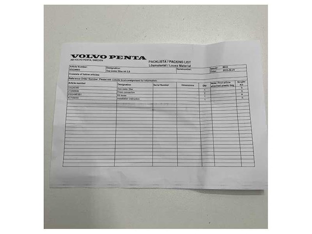 Volvo penta 2.5 inch seawater strainer | filter kit - 23224983 - afbeelding 9 van  10