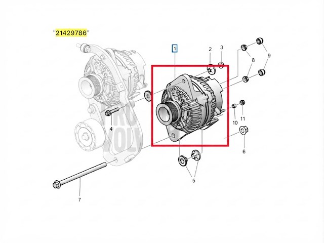 Volvo penta 28v wisselstroom dynamo | alternator 110 ampere - 21429786 - afbeelding 1 van  3