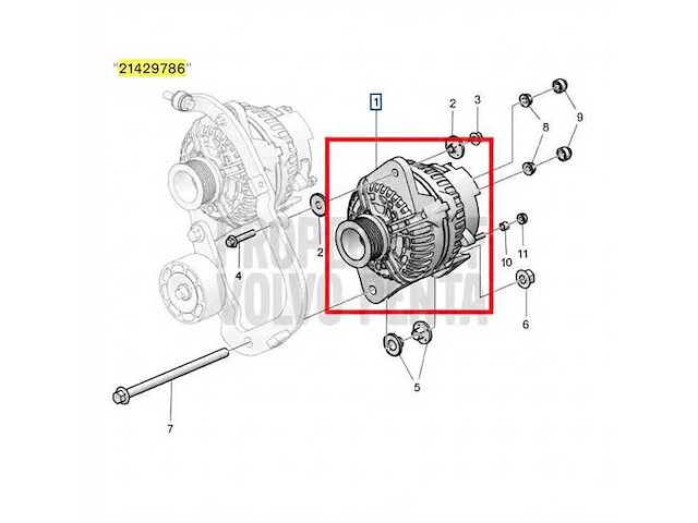 Volvo penta 28v wisselstroom dynamo | alternator 110 ampere - 21429786 - afbeelding 1 van  2