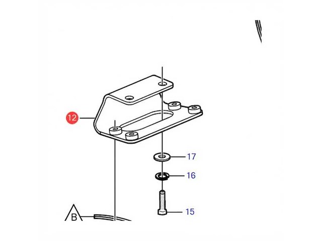 Volvo penta bracket voor acp - 3863309 - afbeelding 1 van  5