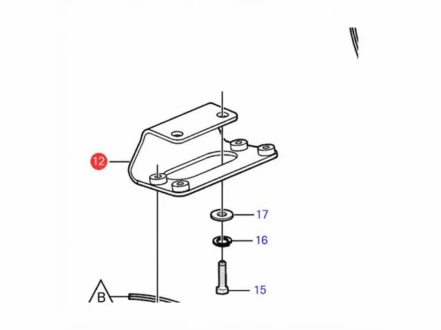 Volvo penta bracket voor acp - 3863309 - afbeelding 2 van  6