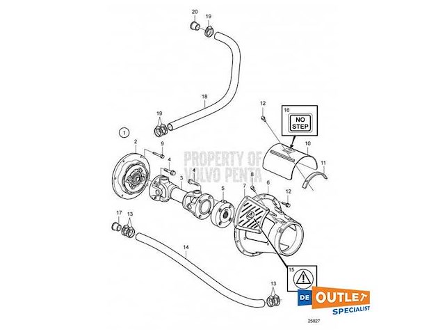 Volvo penta drive shaft/propellerhaft 142mm - 3818295 - afbeelding 2 van  2