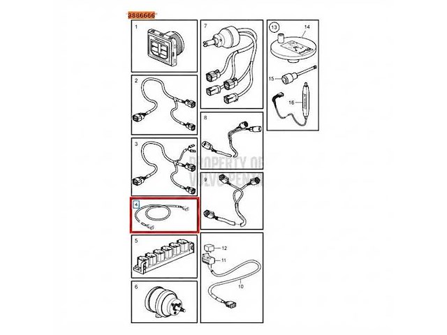 Volvo penta evc connection cable - 3886666 - afbeelding 2 van  5