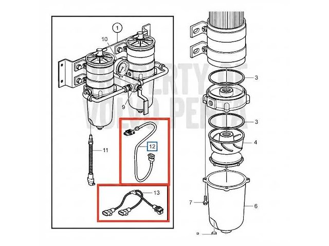 Volvo penta fuel sensor extension cable 5 meter - 21415883 - afbeelding 2 van  3