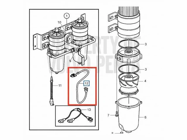 Volvo penta fuel sensor extension cable 5 meter - 21415883 - afbeelding 2 van  3