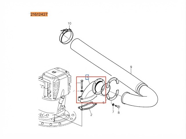 Volvo penta ips exhaust bent brons - 21612427 - afbeelding 1 van  4