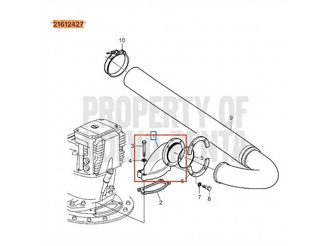 Volvo penta ips exhaust bent brons - 21612427 - afbeelding 1 van  4