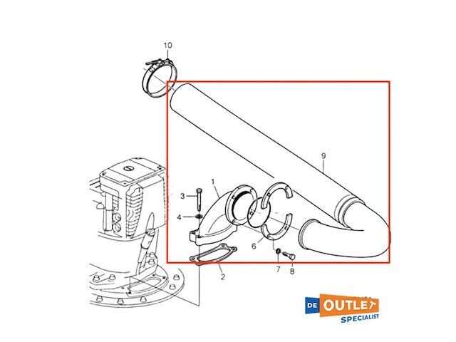 Volvo penta ips exhaust hose kit with elbow - 22896518 - afbeelding 1 van  4