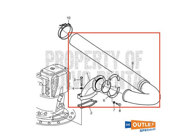 Volvo penta ips exhaust hose kit with elbow - 22896518 - afbeelding 2 van  4