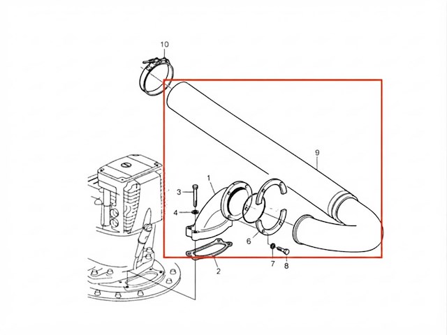 Volvo penta ips exhaust hose kit with elbow - 22896518 - afbeelding 1 van  4