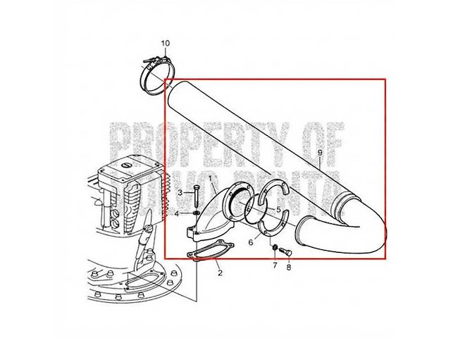 Volvo penta ips exhaust hose kit with elbow - 22896518 - afbeelding 2 van  4