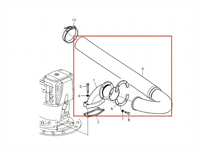Volvo penta ips exhaust hose kit with elbow - 22896518 - afbeelding 1 van  4