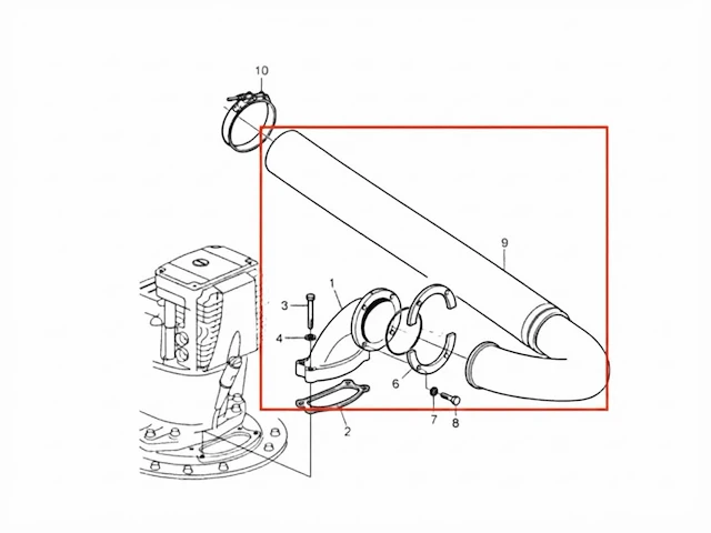Volvo penta ips exhaust hose kit with elbow - 22896518 - afbeelding 1 van  4