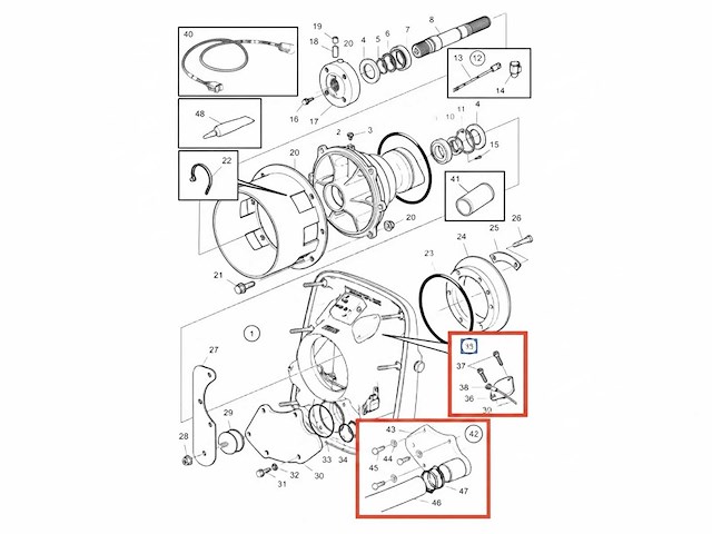 Volvo penta krikasset flange kit - 3807366 - afbeelding 1 van  3