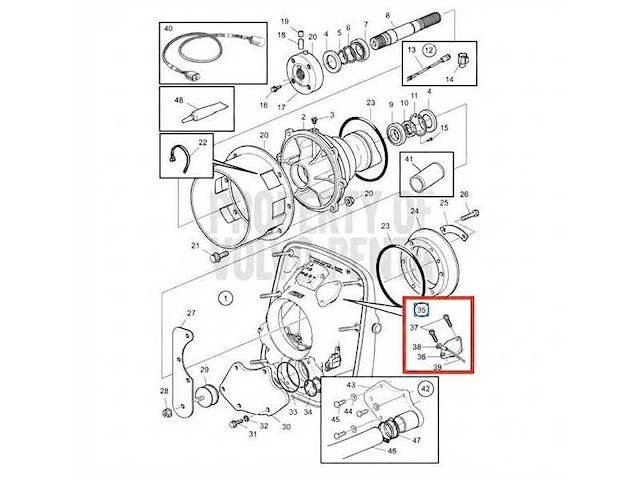 Volvo penta krikasset flange kit - 3807366 - afbeelding 1 van  3