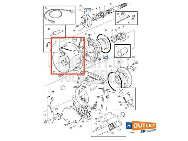 Volvo penta krikasset protection kap - 3588817 - afbeelding 2 van  3