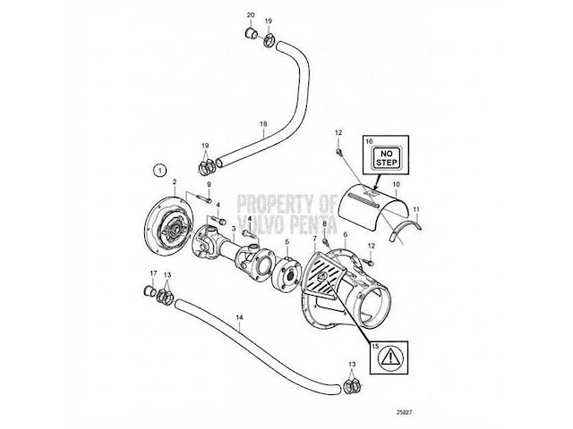 Volvo penta propeller shaft 742 mm - 3818288 - afbeelding 1 van  1