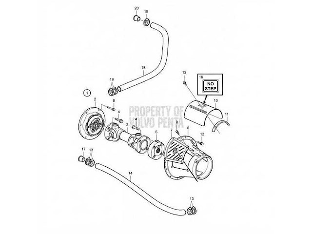 Volvo penta propeller shaft 742 mm - 3818288 - afbeelding 2 van  2