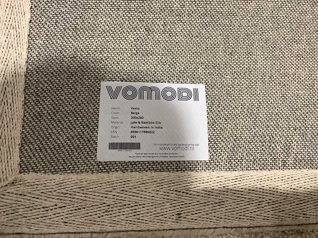 Vomodi vasto beige vloerkleed 200x280cm. - afbeelding 6 van  6