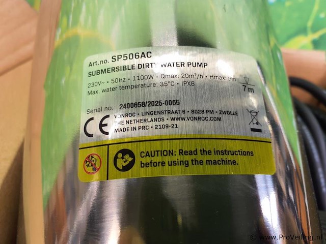 Vonroc dompelpomp sp506ac - afbeelding 4 van  6