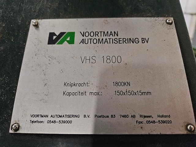 Voortman - vhs + vps 1800 - overige pons- en stansmachines - afbeelding 13 van  16