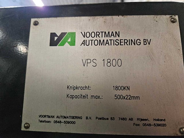 Voortman - vhs + vps 1800 - overige pons- en stansmachines - afbeelding 14 van  16