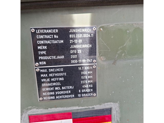 Vorkheftruck, jungheinrich, dfg25, 2001 - afbeelding 2 van  23