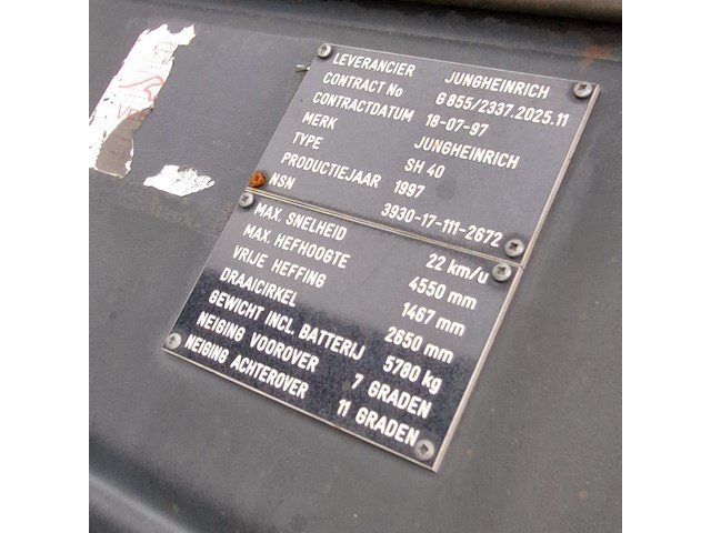Vorkheftruck, jungheinrich, sh40, 1997, diesel - afbeelding 13 van  21