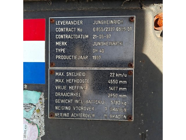 Vorkheftruck, jungheinrich, sh40 5a2, 1997 - afbeelding 10 van  13