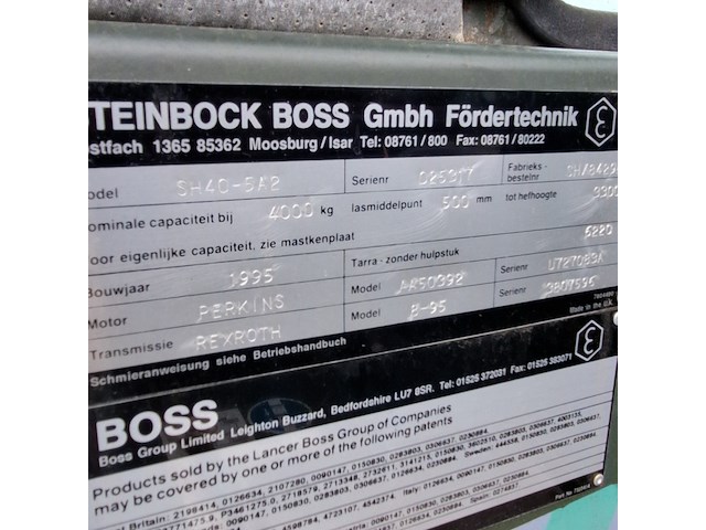 Vorkheftruck, steinbock-boss, sh40-5a2, 1995, diesel - afbeelding 10 van  27