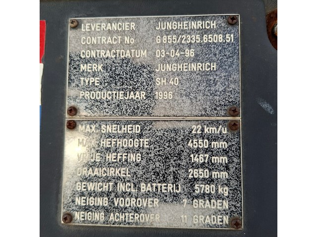 Vorkheftruck, steinbock / jungheinrich, sh40 5a2, 1996 - afbeelding 2 van  20