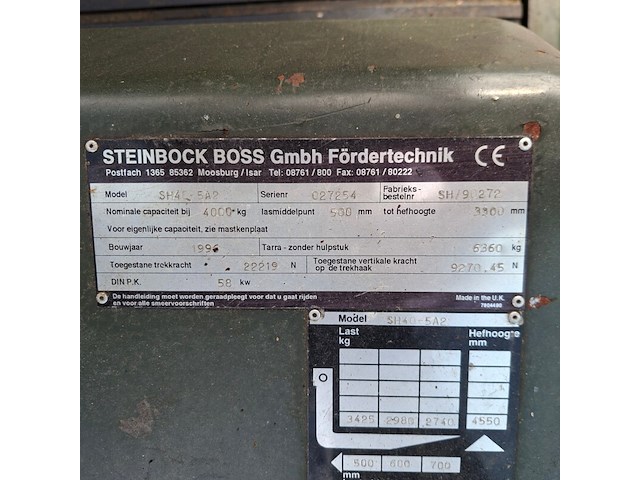 Vorkheftruck, steinbock / jungheinrich, sh40 5a2, 1996 - afbeelding 10 van  20