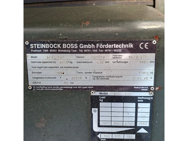 Vorkheftruck, steinbock / jungheinrich, sh40 5a2, 1996 - afbeelding 10 van  20