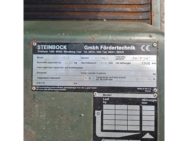 Vorkheftruck, steinbock / jungheinrich, sh40 5a2, 1996 - afbeelding 9 van  18