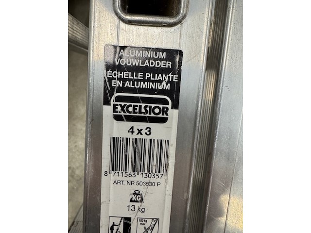 Vouwladder excelsior, 4x3 - afbeelding 2 van  3