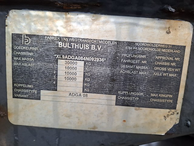 Vrachtwagen aanhanger bulthuis, adga 08, bouwjaar 2004 - afbeelding 6 van  14