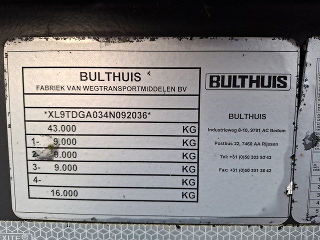 Vrachtwagen aanhanger bulthuis, tdga 03, bouwjaar 2004 - afbeelding 6 van  34