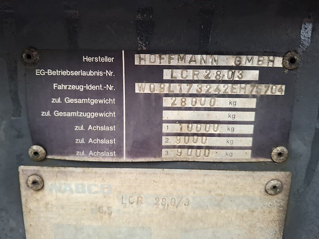 Vrachtwagen aanhanger hoffmann, lcr 28.0/3, bouwjaar 2002 - afbeelding 15 van  16